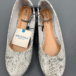 Women's Meek Ballet Flats Gray Snake Arizona Jean Co Size 7M